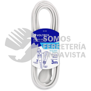 48006 ED-3B EXTENSION ELECTRICA DOMESTICA 3 M BLANCA CON CLAVIJA PLANA VOLTECK
