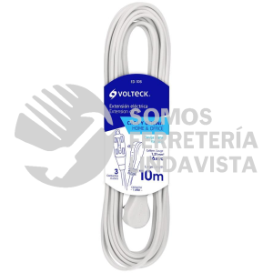48036 ED-10B EXTENSION ELECTRICA DOMESTICA 10 M BLANCA CON CLAVIJA PLANA VOLTECK