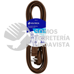48013 ED-4C EXTENSION ELECTRICA DOMESTICA 4 M CAFE CON CLAVIJA PLANA VOLTECK