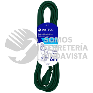 48026 ED-6V EXTENSION ELECTRICA DOMESTICA 6 M VERDE CON CLAVIJA PLANA VOLTECK