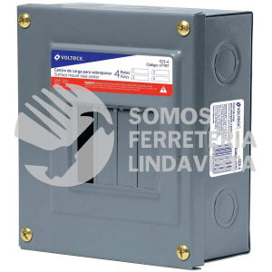 47197 CCS-4 CENTRO DE CARGA DE SOBREPONER 4 POLOS VOLTECK