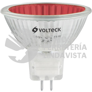 47255 JR-50R LAMPARA DE HALOGENO ROJO 50 W TIPO MR16 EN CAJA VOLTECK