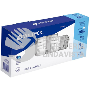 46825 F-15EMX6 PACK DE 6 LAMPARAS ESPIRAL MINI T2 15 W LUZ DE DIA EN CAJA VOLTECK