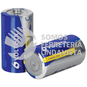46310 ZI-C BLISTER CON 2 PILAS ZINC-CARBON TAMAÑO C VOLTECK