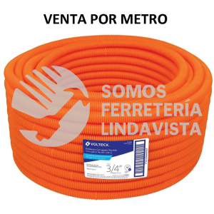 45017 PF-3/4G METRO DE POLIDUCTO 3/4" CORRUGADO FLEX. C/GUIA ROLLO 50 M VOLTECK