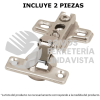 43161 BIDI-110M BOLSA C/2 BISAGRAS BIDIMENSIONALES DE 110 GRADOS COBERTURA MEDIA HERMEX
