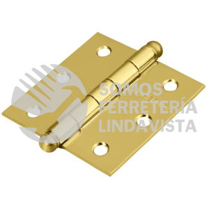 43231 BC-251R BISAGRA CUADRADA 2-1/2"ACERO LATONADO REDONDA HERMEX