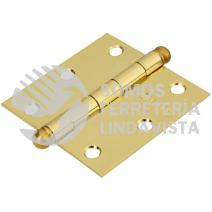 43232 BC-301R BISAGRA CUADRADA 3" ACERO LATONADO REDONDA HERMEX