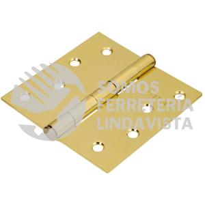 43239 BC-401P BISAGRA CUADRADA 4" ACERO LATONADO PLANA HERMEX