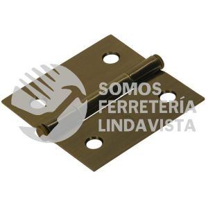 43249 BC-202P BISAGRA CUADRADA 2" ACERO LATONADO ANTIGUO PLANA HERMEX