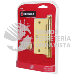 43241 BC-351RB BOLSA CON 2 BISAGRAS CUADRADAS 3-1/2"ACERO LATONADO REDONDA HERMEX