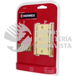 43242 BC-301PB BOLSA CON 2 BISAGRAS CUADRADAS DE 3" ACERO LATONADO PLANA HERMEX