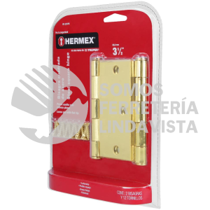 43243 BC-351PB BOLSA CON 2 BISAGRAS CUADRADAS 3-1/2" ACERO LATONADO PLANA HERMEX