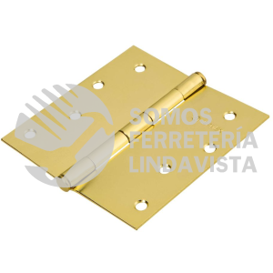 23686 BC-401PP BISAGRA CUADRADA 4" ACERO LATONADO PLANA HERMEX