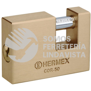 43355 COR-50 CANDADO ANTIPALANCA 50MM CUERPO DE LATON LLAVE TRADICIONAL HERMEX
