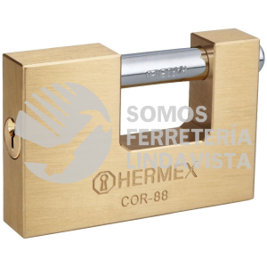 43358 COR-88 CANDADO ANTIPALANCA 88MM CUERPO DE LATON LLAVE TRADICIONAL HERMEX