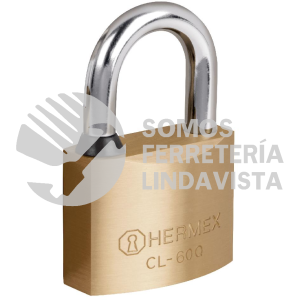 43302 CL-60Q CANDADO DE LATON 60MM GANCHO CORTOLLAVE DE PUNTOSBLISTER HERMEX