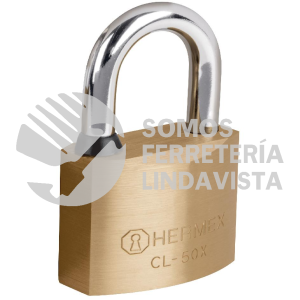 43421 CL-50X CANDADO DE LATON 50MM GANCHO CORTO LLAVE TETRA BLISTER HERMEX