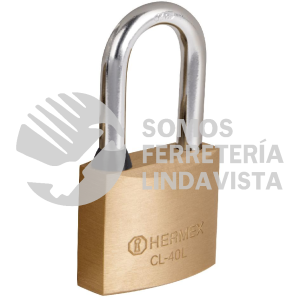 43437 CL-40L CANDADO DE LATON 40 MM GANCHO LARGO EN BLISTER HERMEX