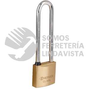 43440 CL-30XL CANDADO DE LATON 30 MM GANCHO EXTRA LARGO EN BLISTER HERMEX