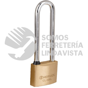 43442 CL-50XL CANDADO DE LATON 50 MM GANCHO EXTRA LARGO EN BLISTER HERMEX