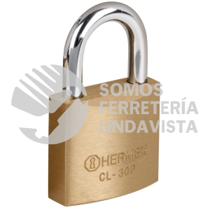 23514 CL-30P CANDADO DE LATON 30 MM GANCHO CORTO EN BLISTER HERMEX