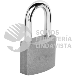 43328 CHB-50L CANDADO DE HIERRO 50 MM GANCHO LARGO EN BLISTER HERMEX