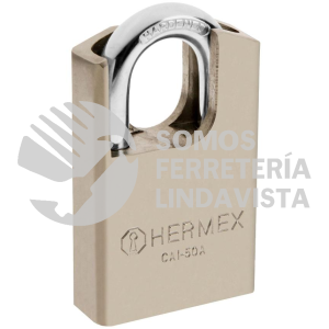43334 CAI-50A CANDADO DE ACERO MAXIMA SEGURIDAD 50MM LLAVE ANTI-GANZUA HERMEX