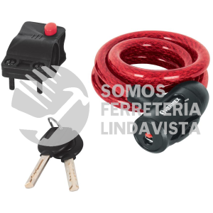 43923 CB-12 CANDADO DE CABLE CON LLAVE 12 MM X 1.0 M HERMEX