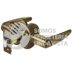 43660 CEMA-2B CERRADURA MANIJA P/BAÑO LATON ANTIGUO CILINDRO DE LATON HERMEX