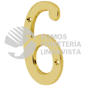 43684 NUCH-6 NUMERO DE LATON SOLIDO DE 4" NO.6 HERMEX