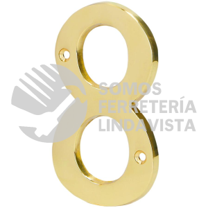 43686 NUCH-8 NUMERO DE LATON SOLIDO DE 4" NO.8 HERMEX