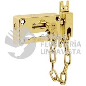 43707 PACA-1 PASADOR CON CADENA PARA PUERTA ACABADO LATON HERMEX
