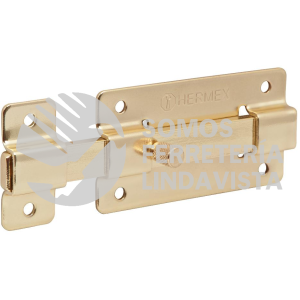 43726 PAL-37 PASADOR DE BARRA PLANA 4" ACABADO LATON HERMEX