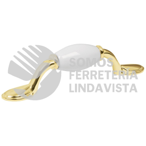 43833 JAL-0651 JALADERA DE 76 MM LATON BRILLANTE CON INSERTO CERAMICO HERMEX