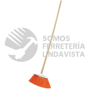 57054 ES-200C ESCOBA MEDIANA CERDAS DE PVC TIPO CEPILLO BASTON DE MADERA KLINTEK