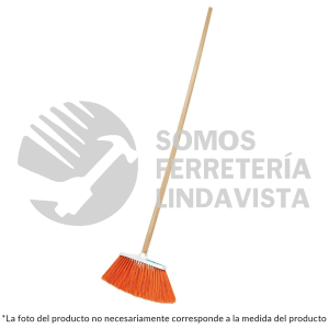 57055 ES-220C ESCOBA GRANDE CERDAS DE PVC TIPO CEPILLO BASTON DE MADERA KLINTEK