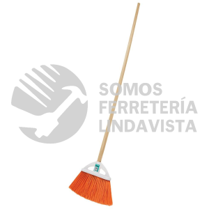 57051 ES-160A ESCOBA CHICA CERDAS DE PVC TIPO ABANICO BASTON DE MADERA KLINTEK