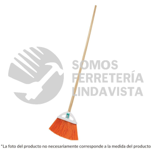 57052 ES-250A ESCOBA GRANDE CERDAS DE PVC TIPO ABANICO BASTON DE MADERA KLINTEK