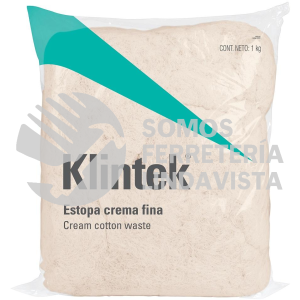 57001 ESTO-1C BOLSA DE 1 KG DE ESTOPA COLOR CREMA KLINTEK