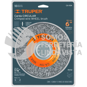 11520 CA-104 CARDA ALAMBRE ONDULADO 6" X 3/4" PARA ESMERIL TRUPER