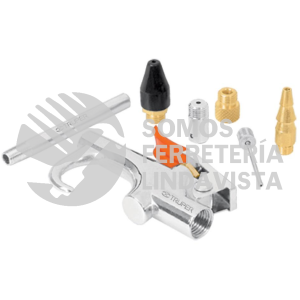 19078 JAN-7 JUEGO DE PISTOLA SOPLETEADORA CON 2 BOQUILLAS Y 4 ACCESORIOS TRUPER