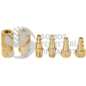 18075 CORAL-6 JUEGO DE 4 CONECTORES Y 2 COPLES PARA COMPRESOR DE AIRE TRUPER