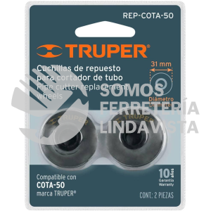 12864 REP-COTA-50 BLISTER CON 2 CUCHILLAS PARA CORTADOR DE TUBO COTA-50 TRUPER