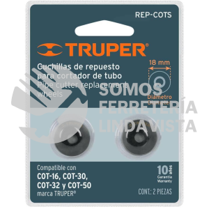 12862 REP-COTS BLISTER CON 2 CUCHILLAS PARA CORTADORES DE TUBO COT-16-50 TRUPER