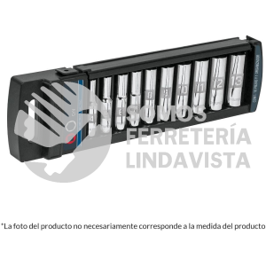 14167 JD-1/4X10LP JUEGO DE 10 DADOS LARGOS CUADRO 1/4" STD TRUPER