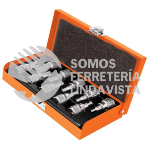 13976 JPT-3/8X10 JUEGO DE 10 DADOS CUADRO 3/8" PUNTA TORX ESTUCHE METALICO TRUPER