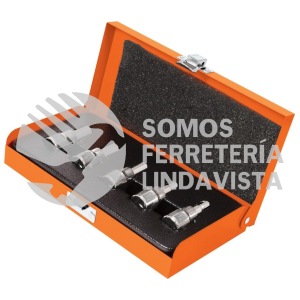13951 JPH-3/8X5P JUEGO DE 5 DADOS CUADRO 3/8" PUNTA HEX STD ESTUCHE METALICO TRUPER