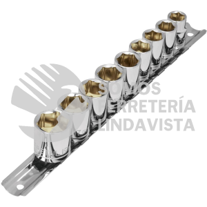 21189 JD-3/8X10MM-P JUEGO DE 9 DADOS CUADRO 3/8" MM PRETUL