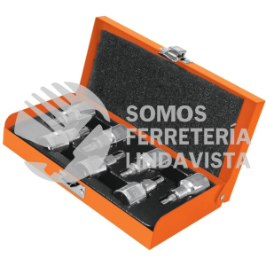 13928 JPT-1/2X7 JUEGO DE 7 DADOS CUADRO 1/2" PUNTA TORX ESTUCHE METALICO TRUPER